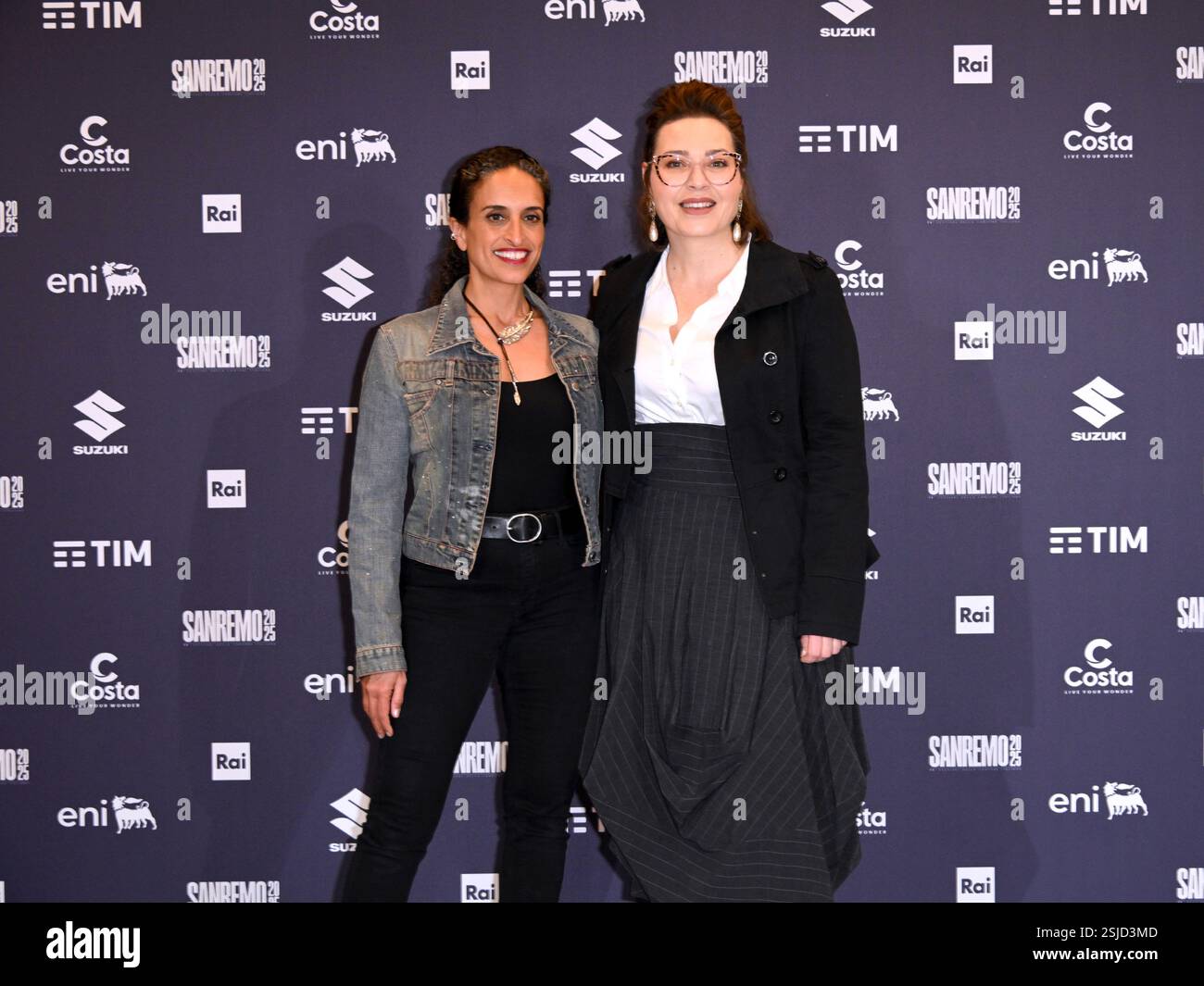 Sanremo, Italy. 11th Feb, 2025. Photocall Noa, Mira Awad. In the photo ...