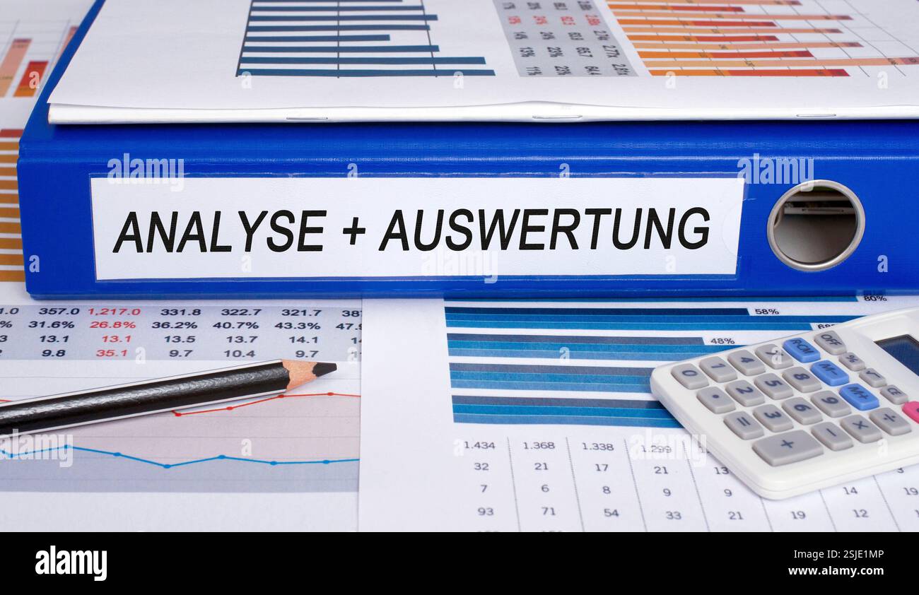 Analysis and evaluation - folder in the office Stock Photo
