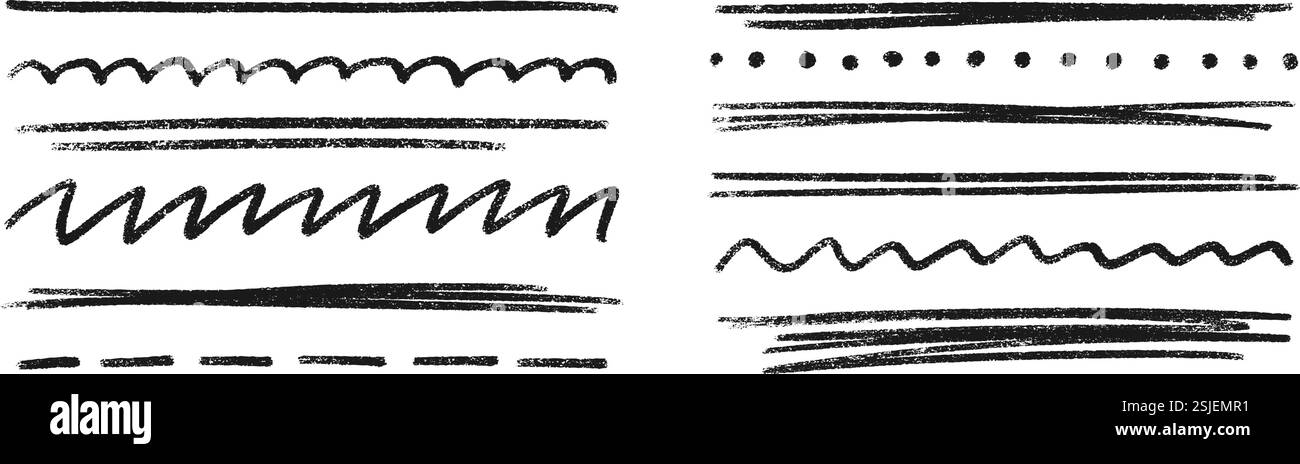Black crayon underline divider collection Stock Vector Image & Art - Alamy