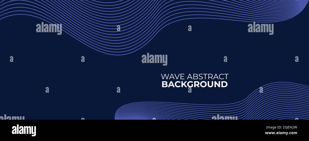 Blue Wave Abstract Background with Smooth Flowing Lines Stock Vector ...