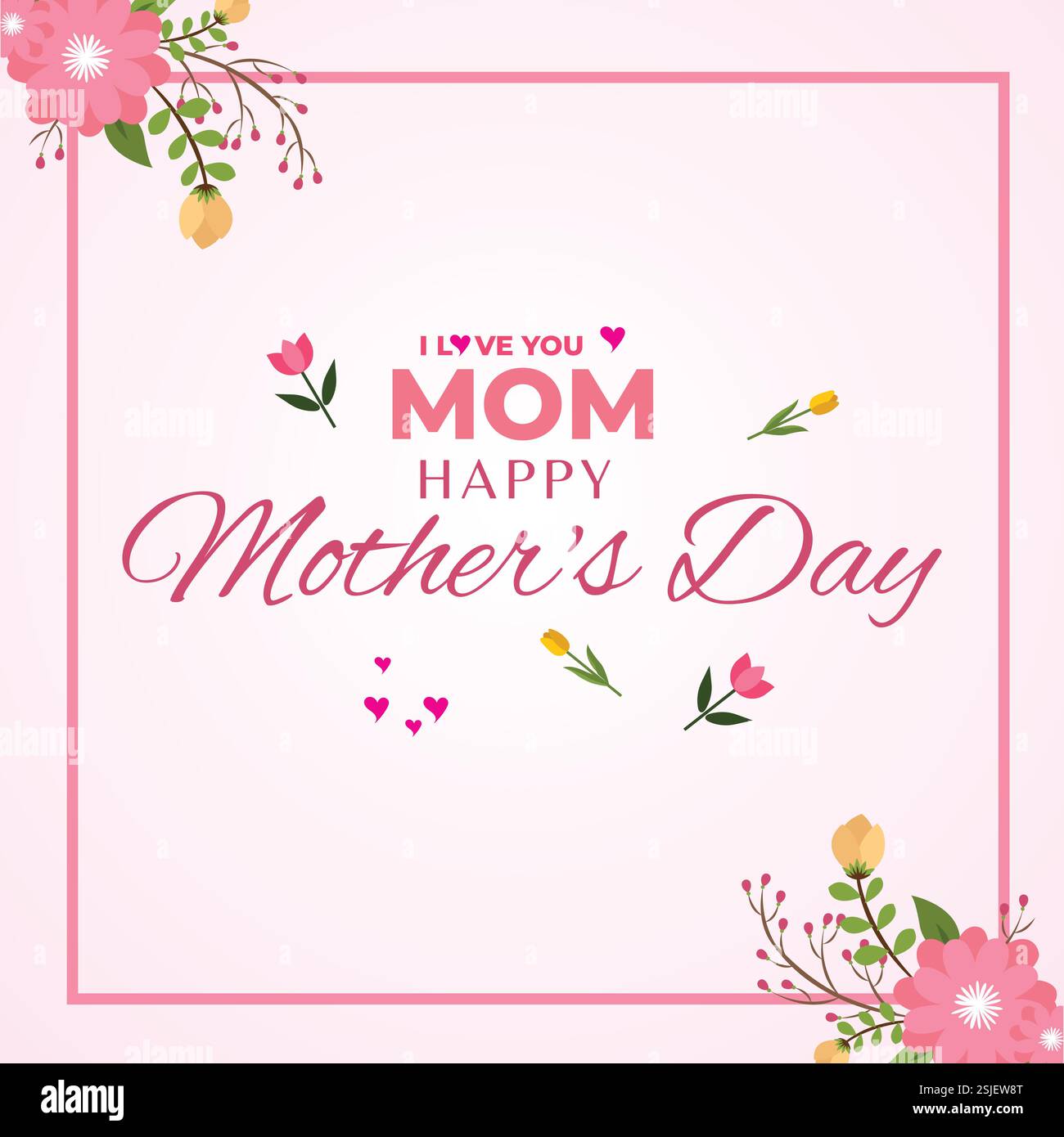 Happy Mothers Day Social Media art Work Post Template instagram Stock Vector