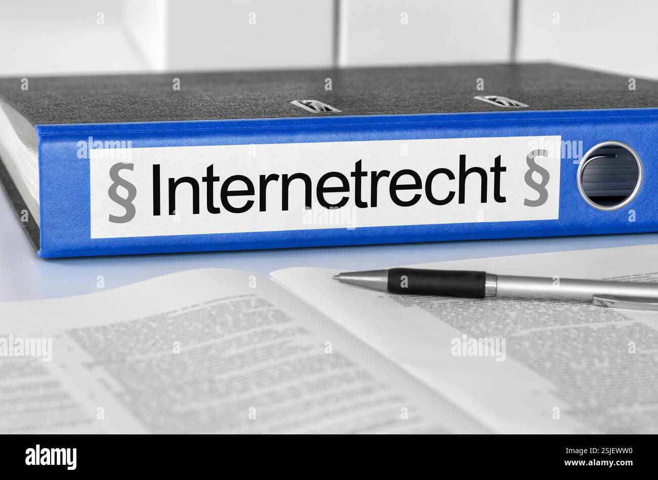 File folder labeled Internet law Stock Photo