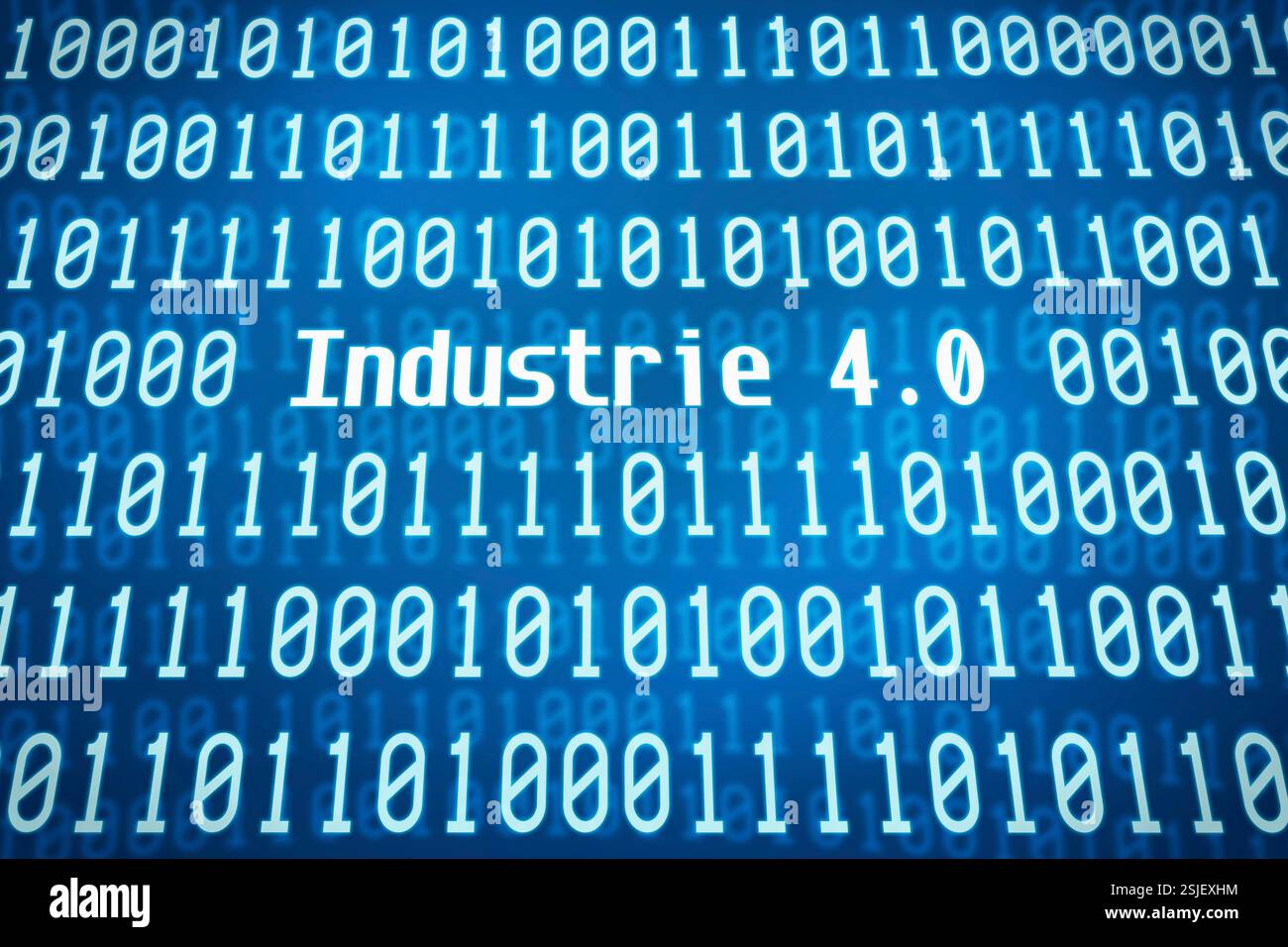 Binary code with the word Industry 4.0 at the center Stock Photo