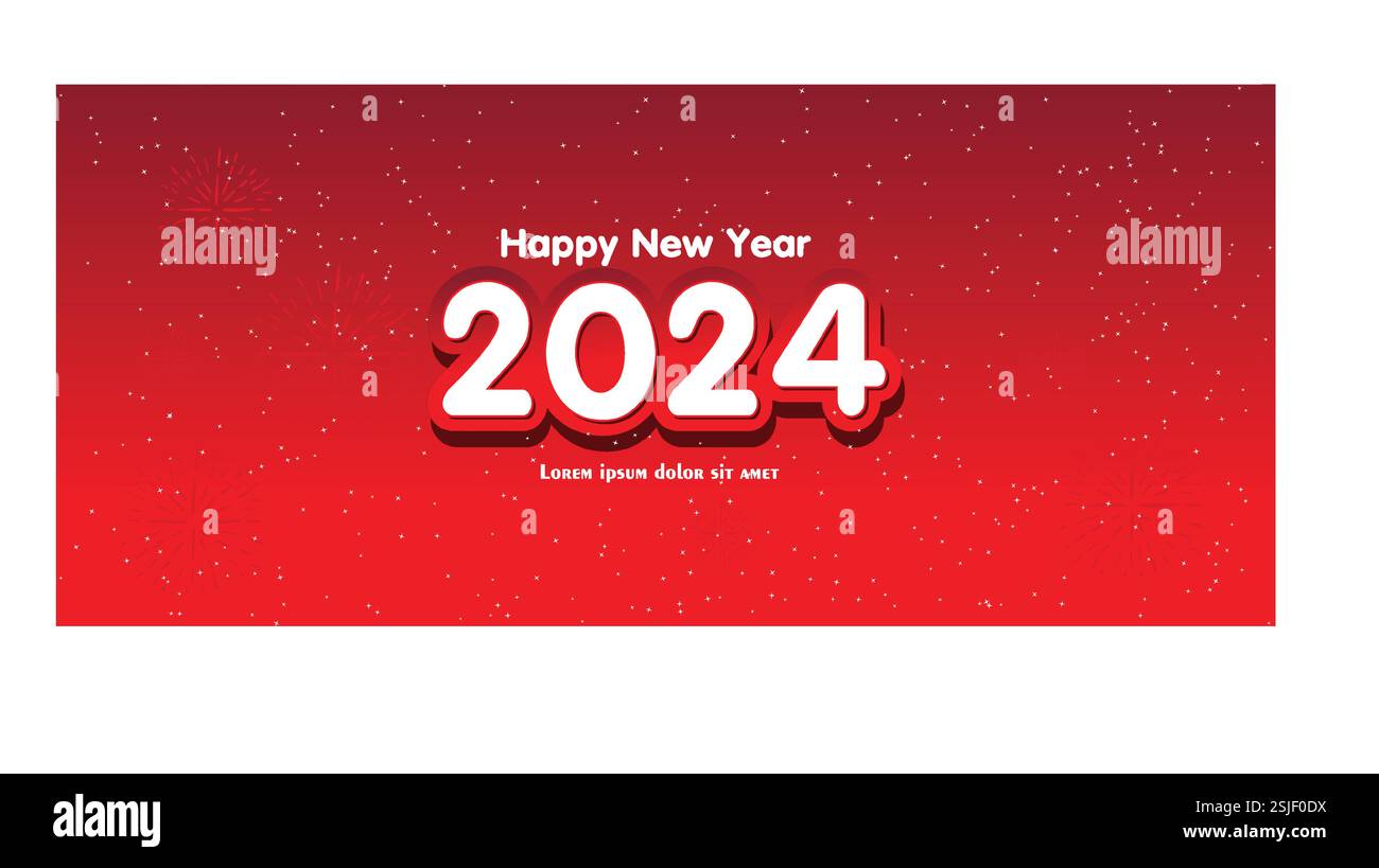 Happy New Year 2024 Celebration Stock Vector