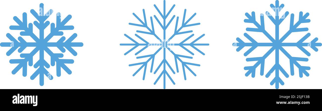 blue snowflake collection vector isolated white background, Unique Snowflake Designs Stock Vector
