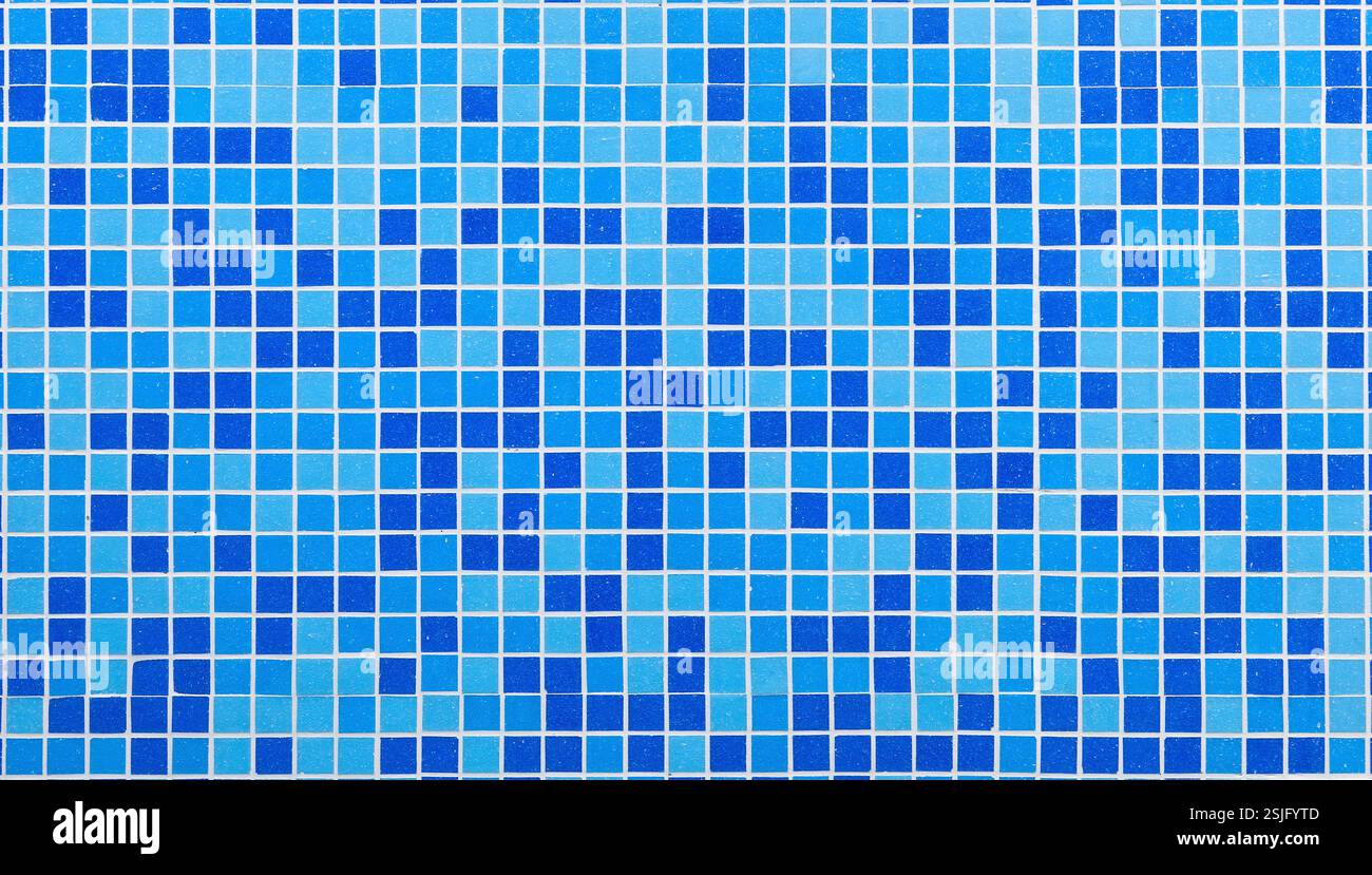 Blue colored mosaic background tiles Stock Photo