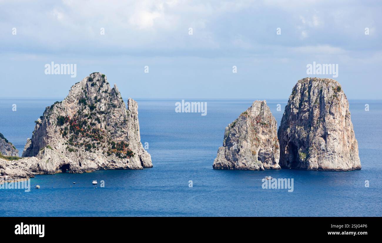 Faraglioni, famous giant rocks, Capri island in Italy Stock Photo - Alamy