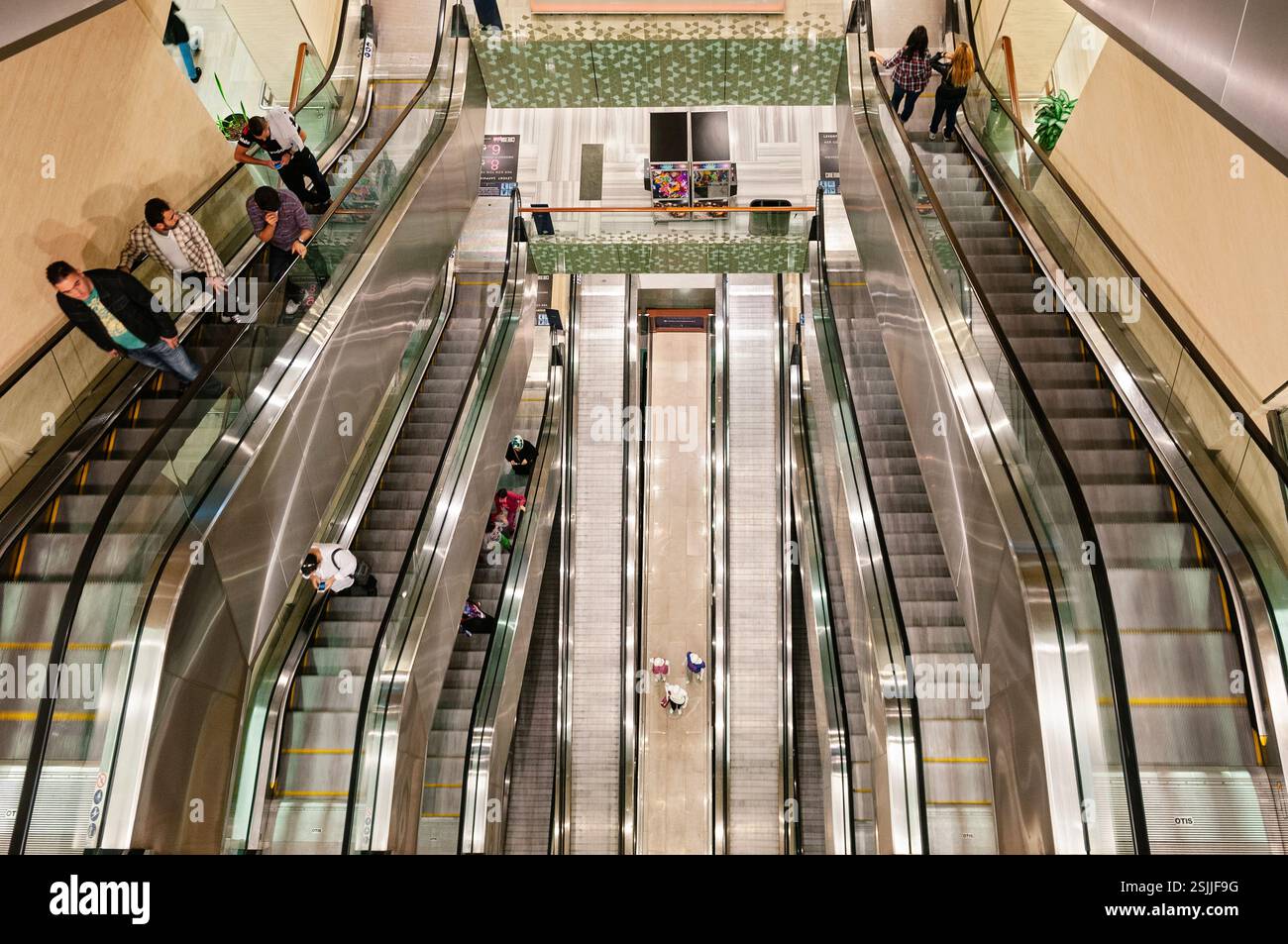Escalators in Istanbul Sapphire Tower, Turkey Stock Photo