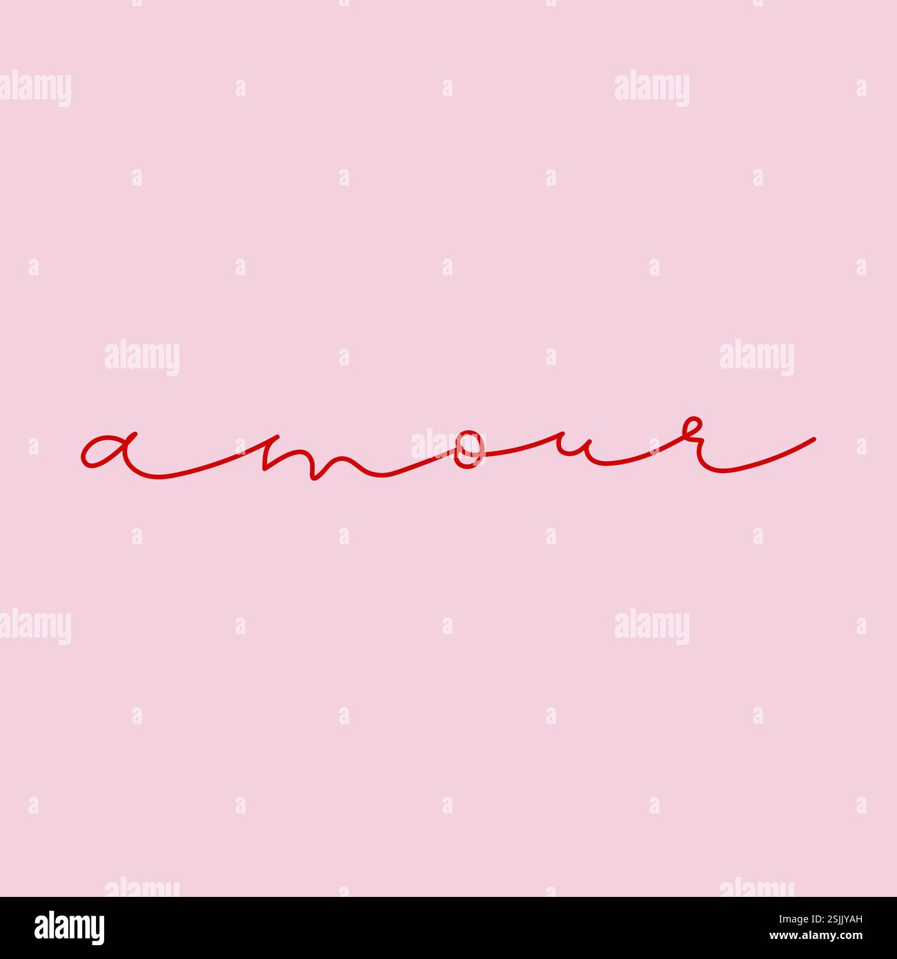 Love hand drawn lettering: amour. Symbol of affection, loyalty ...