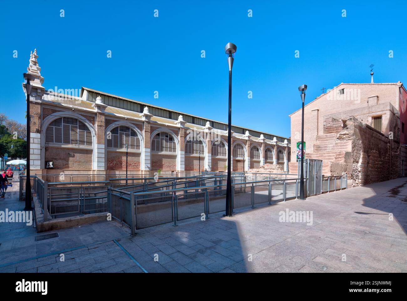 Mercado de Veronica, market hall, market, house facade, old town ...