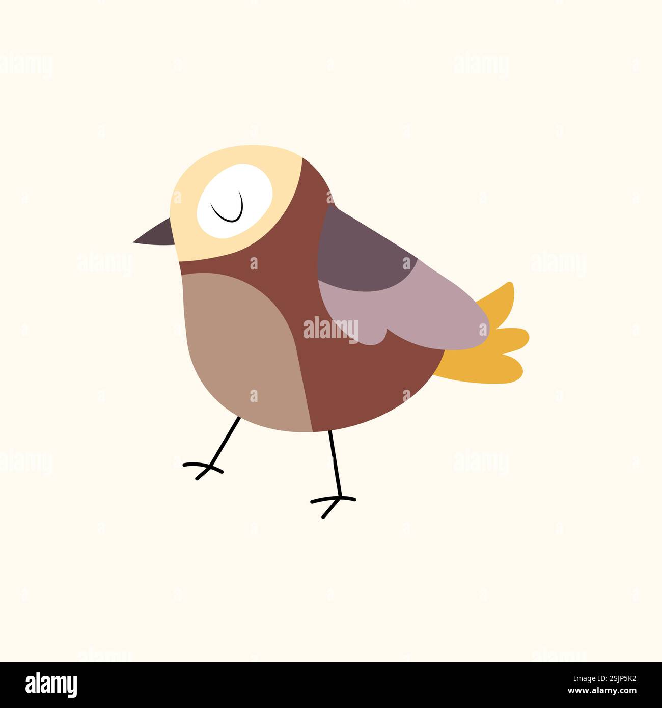 Vector cartoon funny bird flying isolated on white Stock Vector Image ...