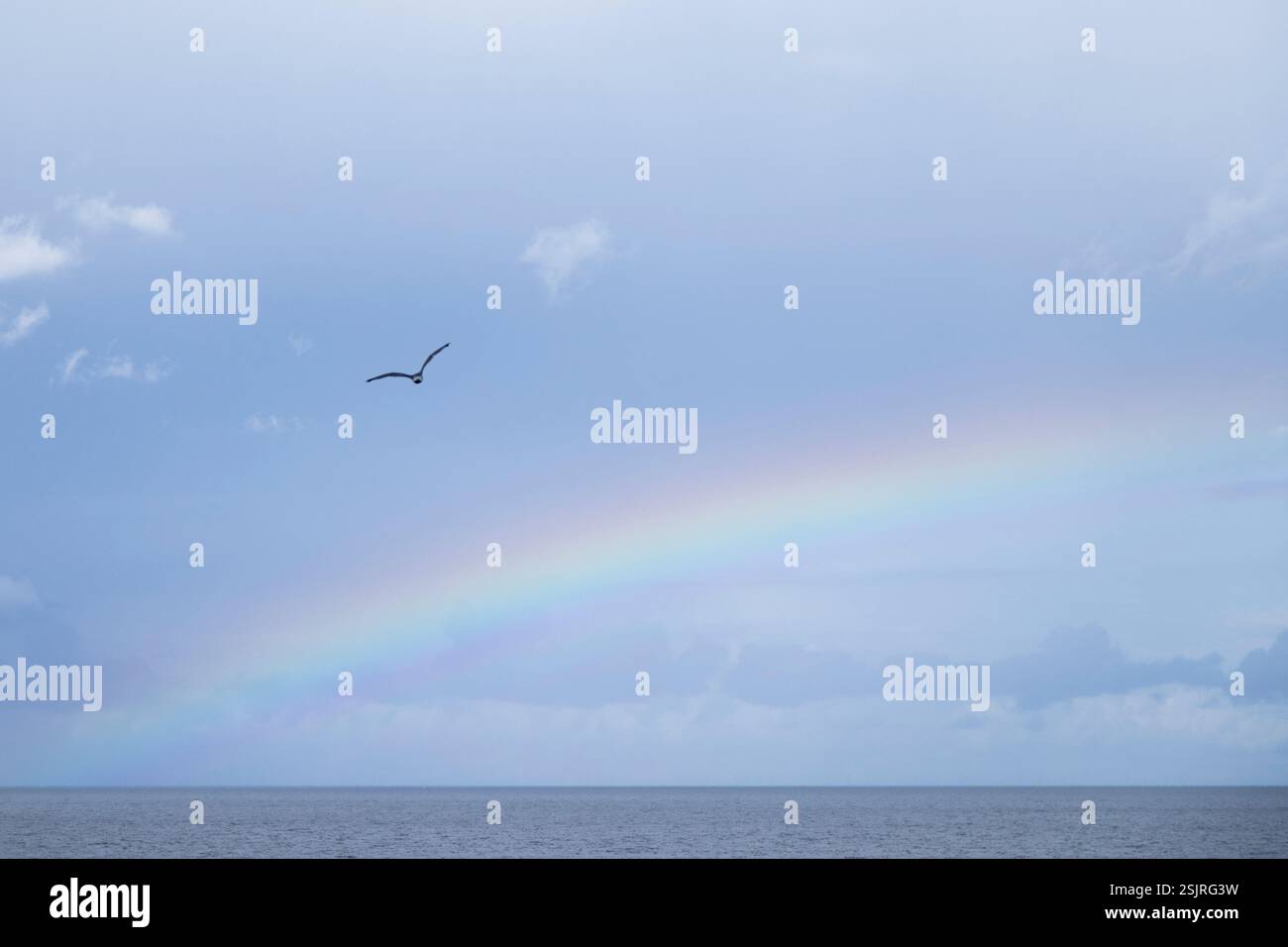 Rainbow in the sky over Juist Stock Photo