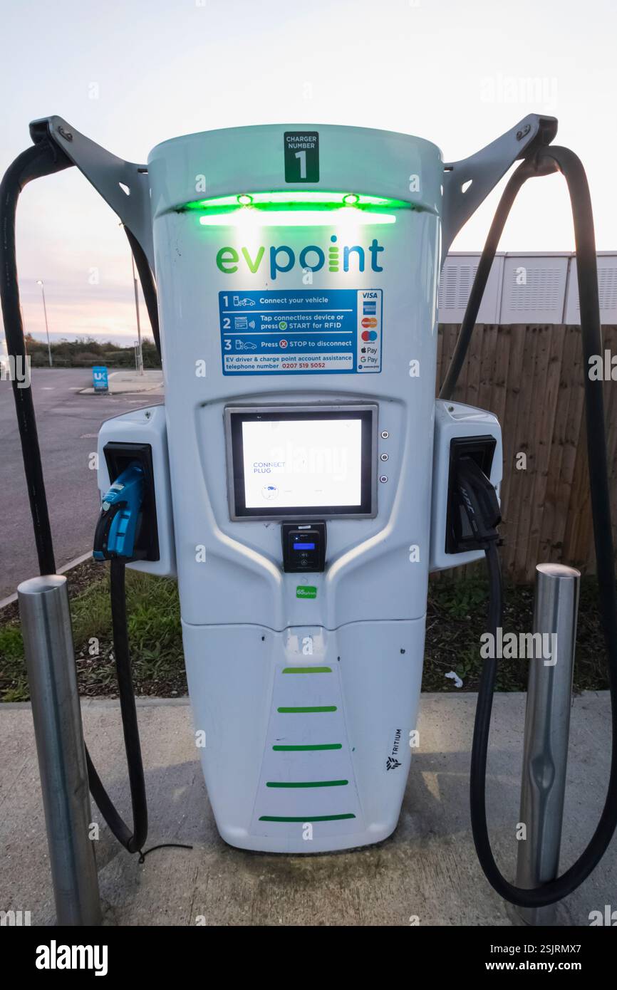 England, Kent, Canterbury, EV Charging Points Stock Photo