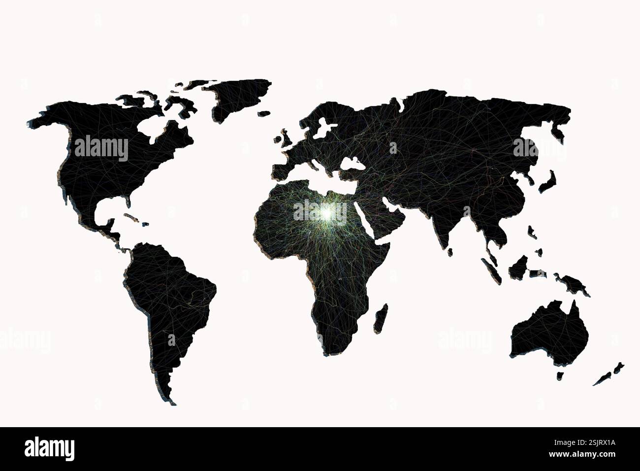Roughly outlined world map with a colorful background patterns Stock ...