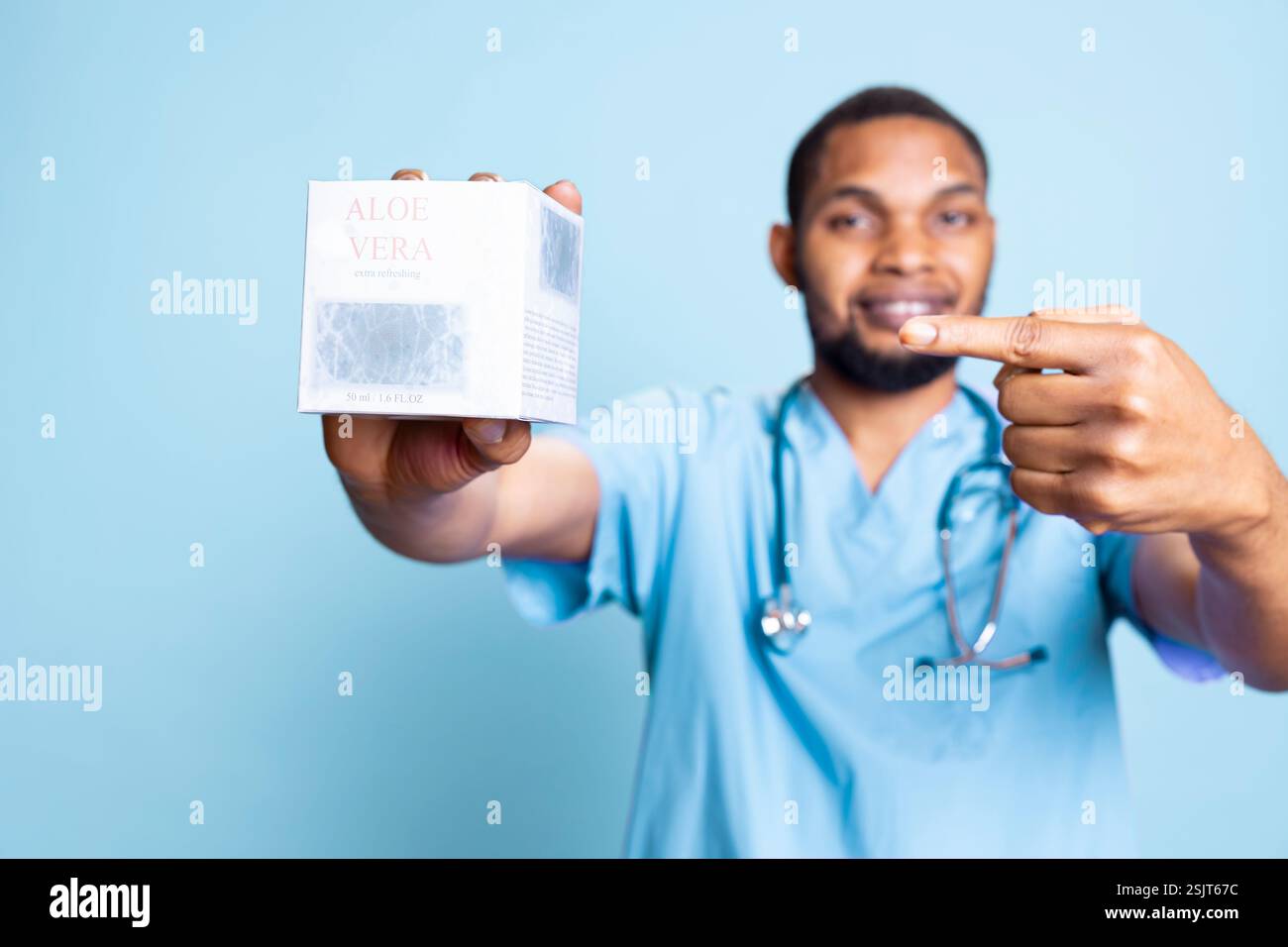 Portrait Of Dermatologist Talking About Refreshing Aloe Vera Gel