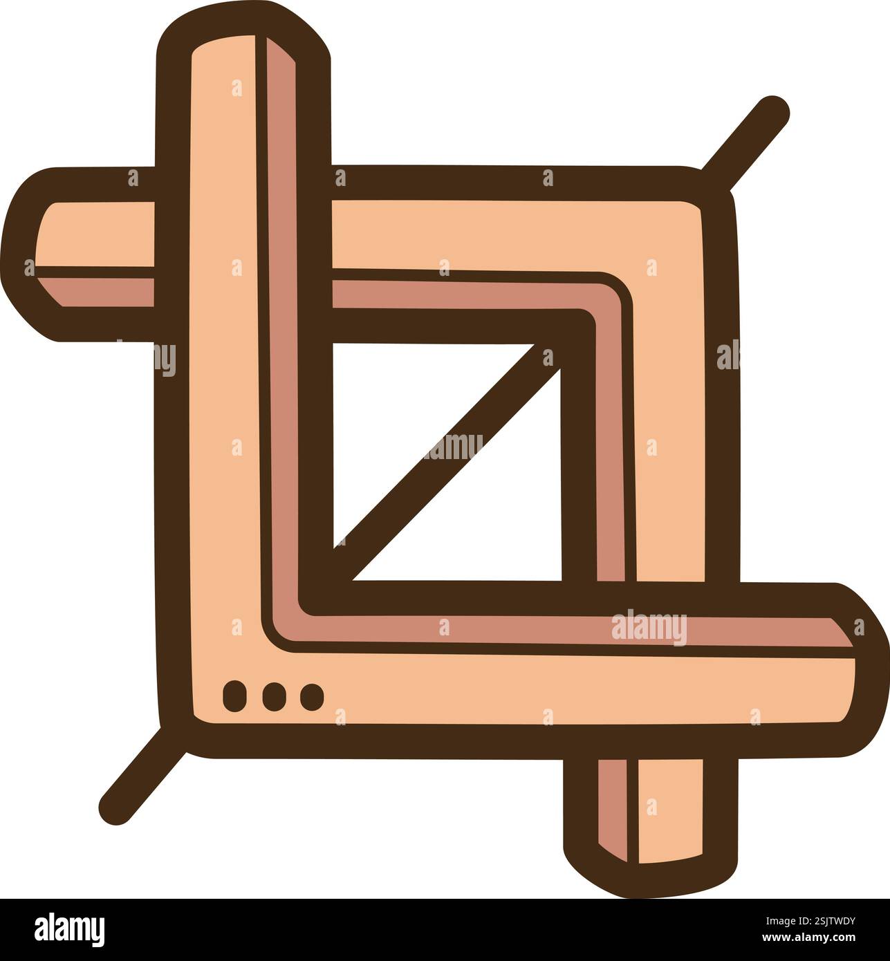 Crop tool vector doodle illustration and graphic. Part of graphic tools category. Stock Vector