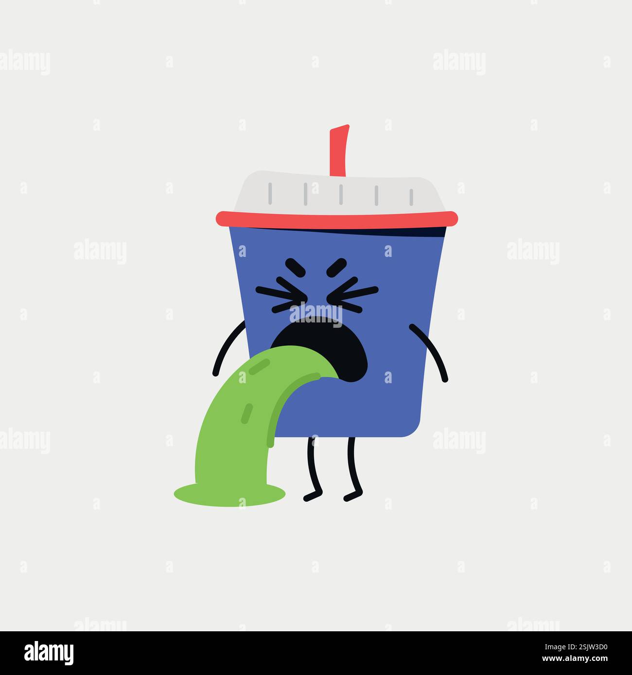 Vector illustration of nauseous cup Stock Vector