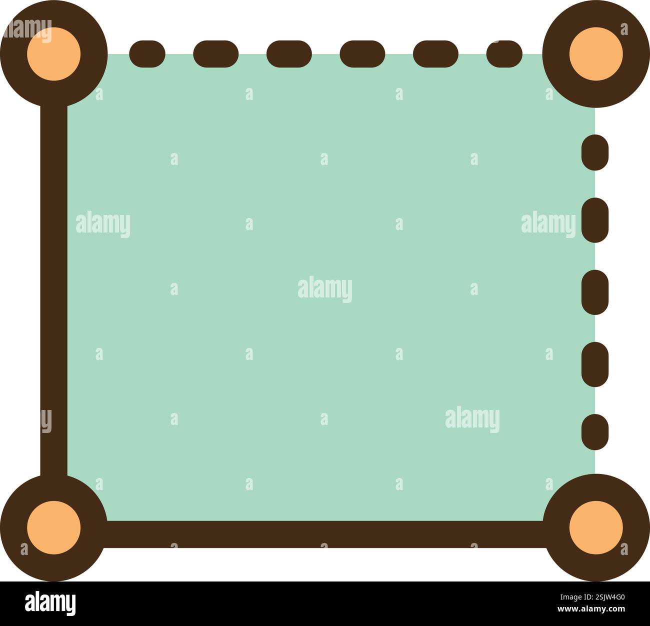 Rectangle tool vector doodle illustration and graphic. Part of graphic tools category. Stock Vector