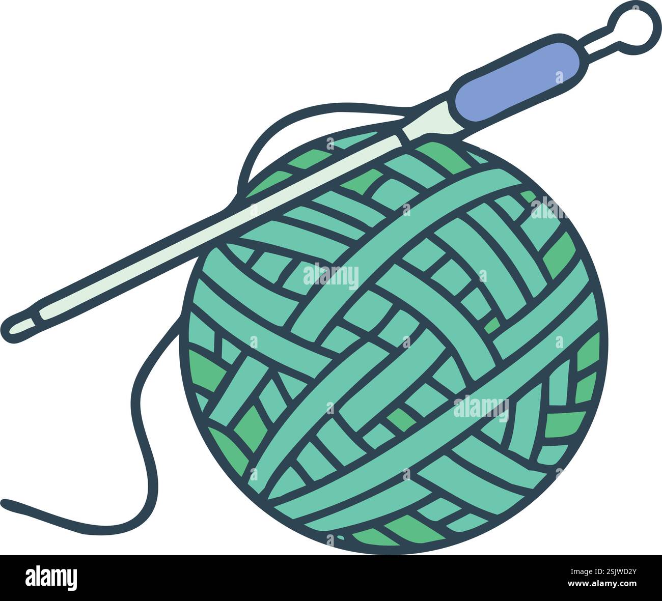 Ball wool knitting hook Stock Vector Images - Alamy