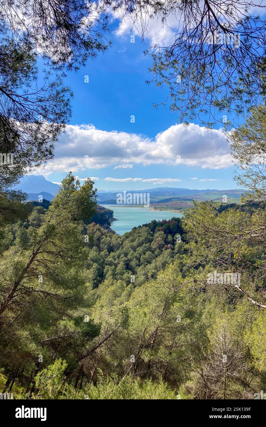 Guadalhorce or Guadalteba reservoirs are group of six reservoirs on the middle course of the Guadalhorce River and two of its largest tributaries - Smartphone Captured Stock Image