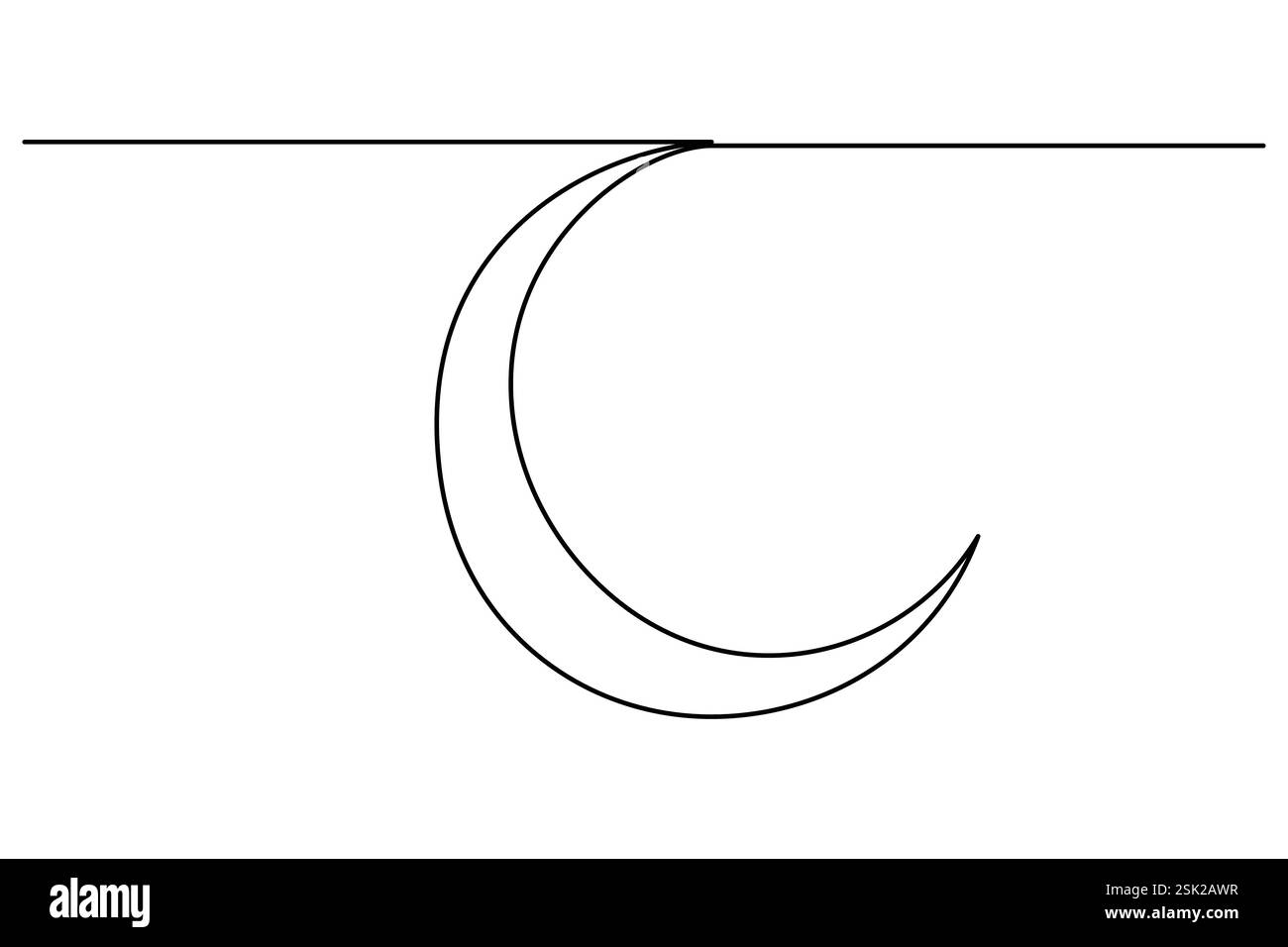 Moon single line art hi-res stock photography and images - Alamy