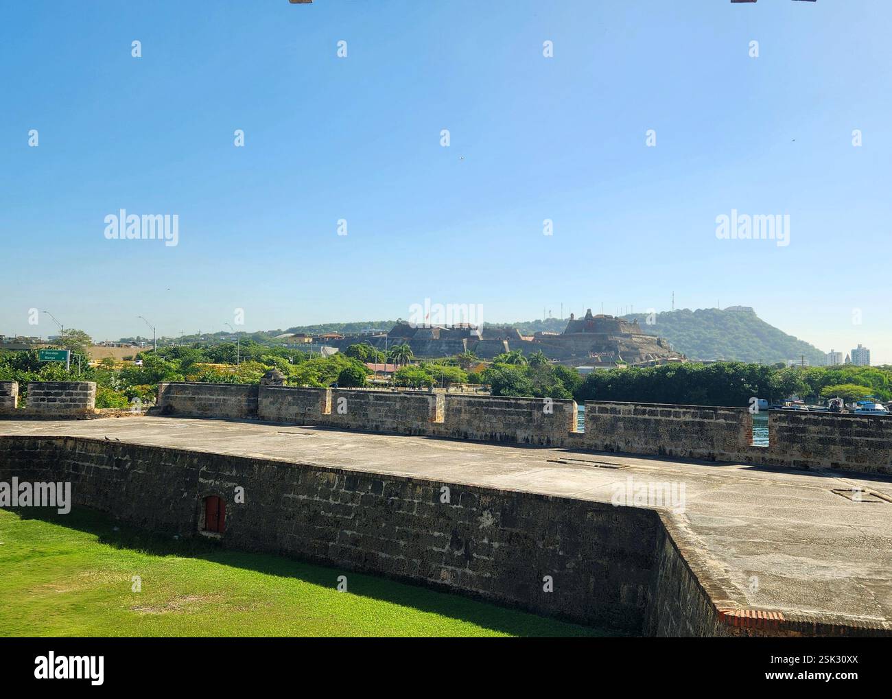 Colombia Cartagena Old Town Walls - Cartagena El Centro - Smartphone Captured Stock Image