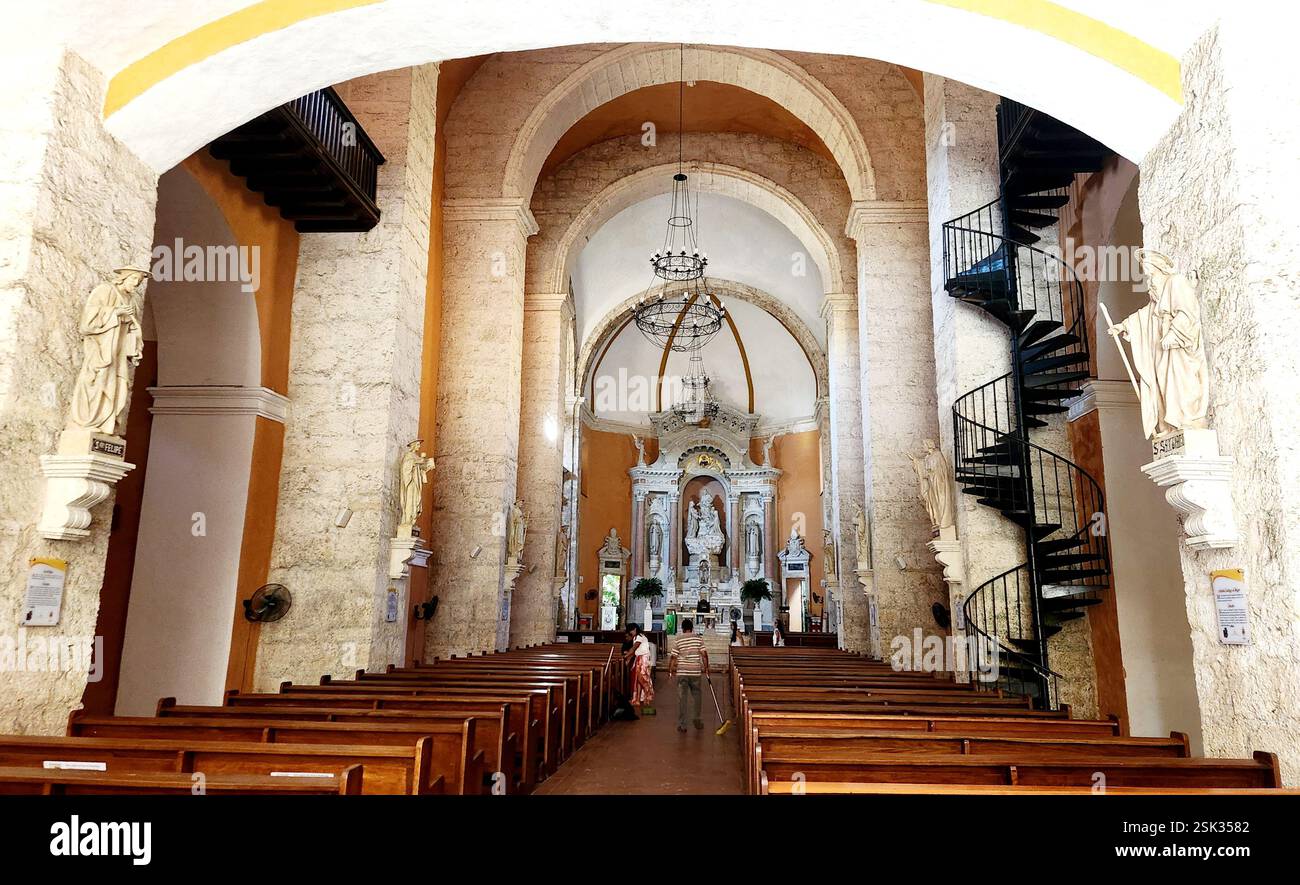 Colombia Cartagena Old Town Walls - Cartagena El Centro / El Convento de Santo Domingo – Church of Santo Domingo - Smartphone Captured Stock Image