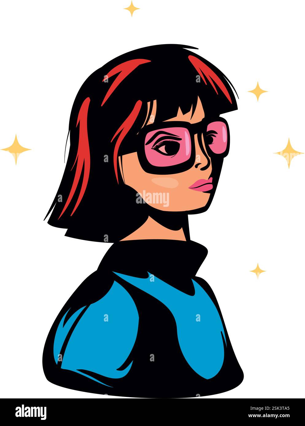 Girl with Glasses Portrait Icon Stock Vector Image & Art - Alamy