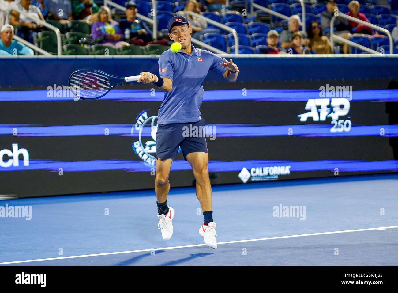 DELRAY BEACH, FL - FEBRUARY 11: Kei Nishikori in action during R32 ...