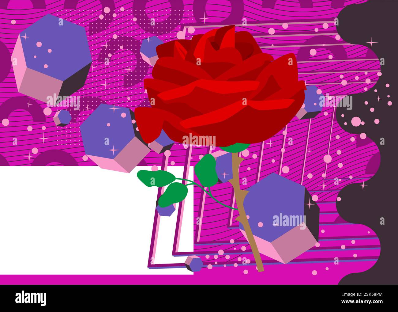 Rose geometrical graphic retro theme background. Minimal geometric ...