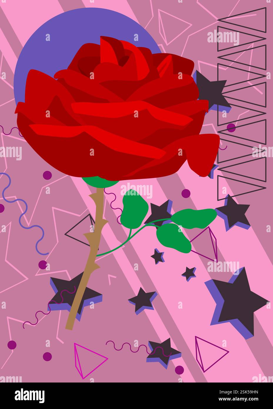 Rose geometrical graphic retro theme background. Minimal geometric ...