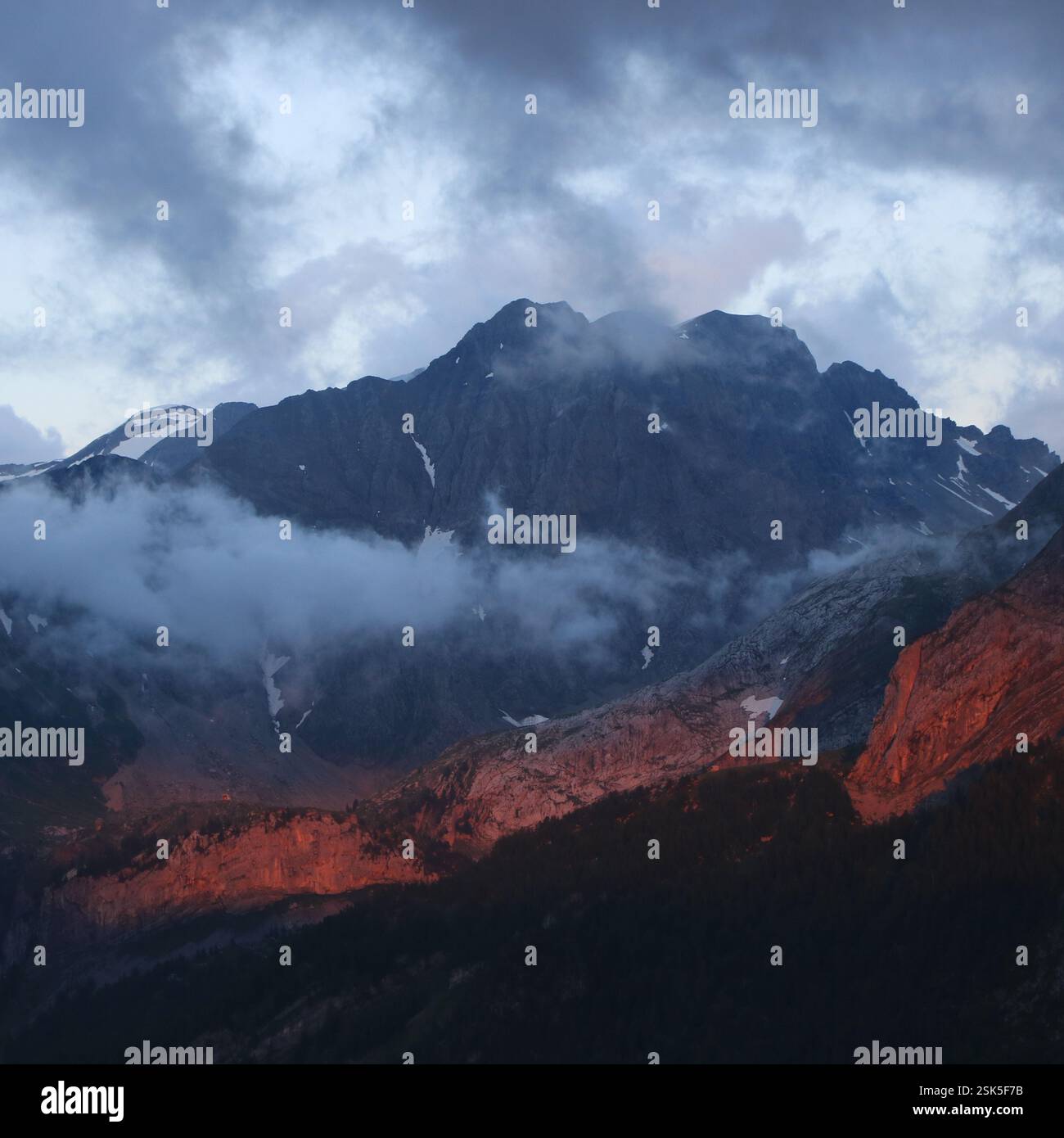 Arpelistock on a cloudy summer evening. Stock Photo