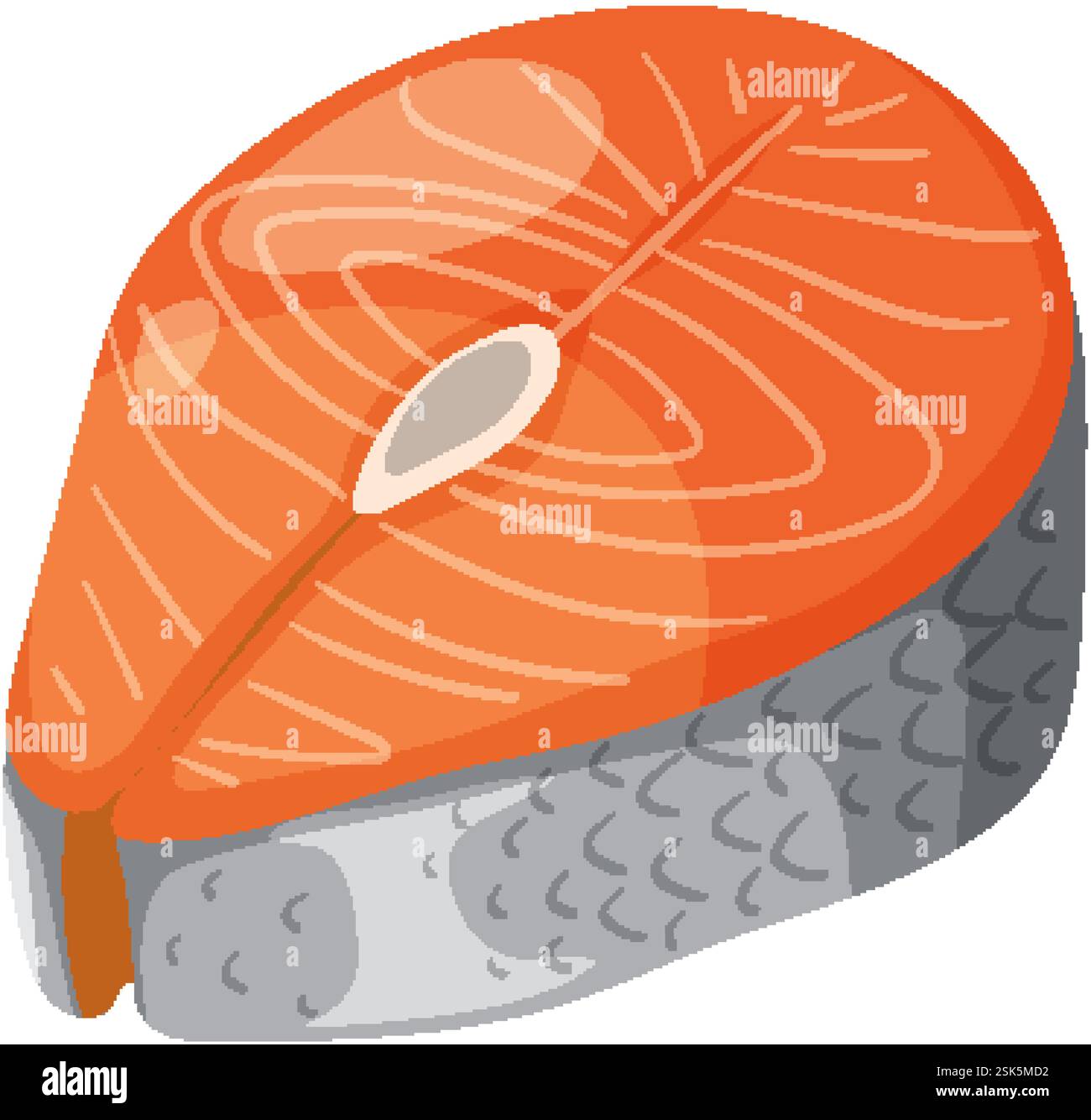 Vector art of a raw salmon steak slice Stock Vector Image & Art - Alamy