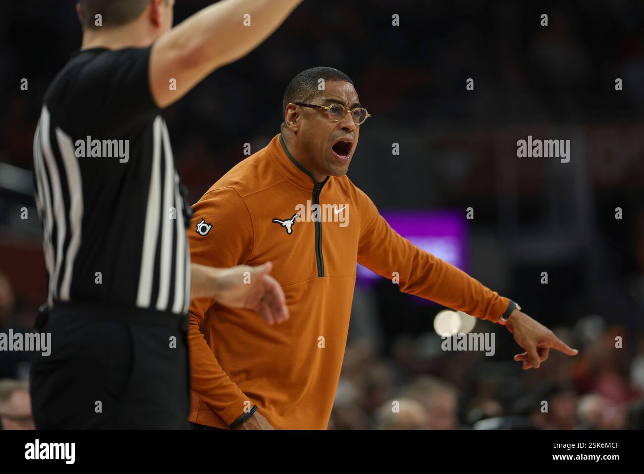 AUSTIN, TX - FEBRUARY 11: Texas Longhorns head coach Rodney Terry yells ...