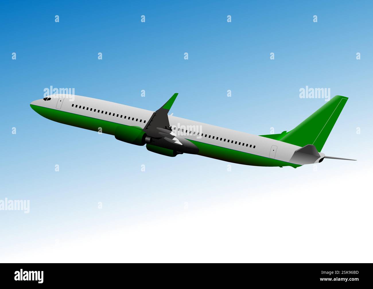 Airplane silhouettes. Vector Color 3d illustration. Hand drawn by Adobe ...