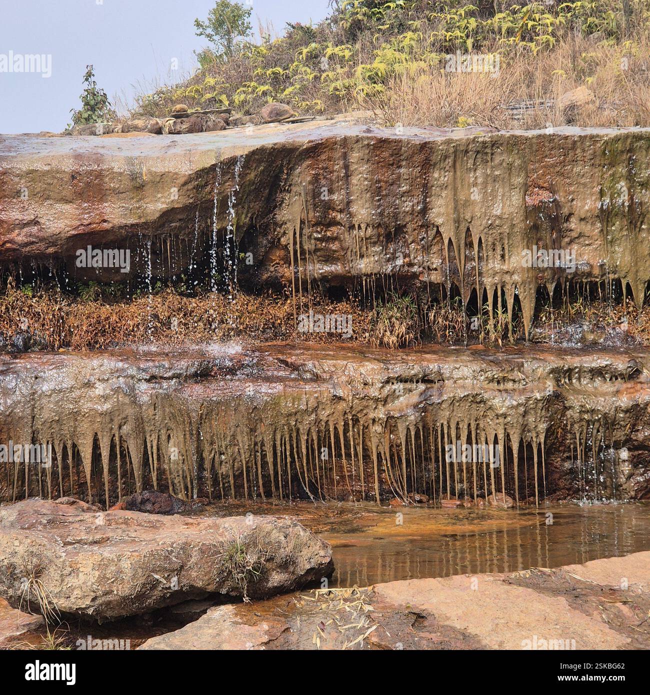 Hidden gem of nature, snuggled between mountains in Meghalaya. - Smartphone Captured Stock Image