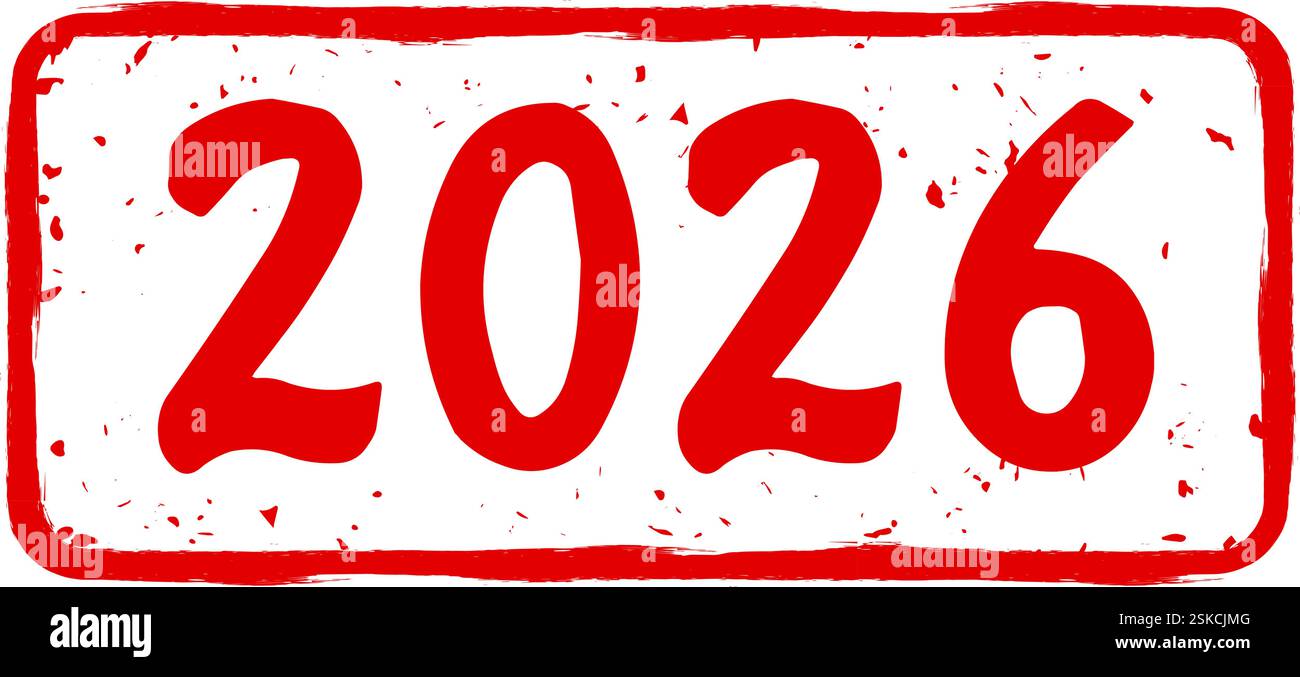 New Year S Stamp For The Year 2026 Vector Stock Vector New Years Stamp For The Year 2026 Vector 2SKCJMG