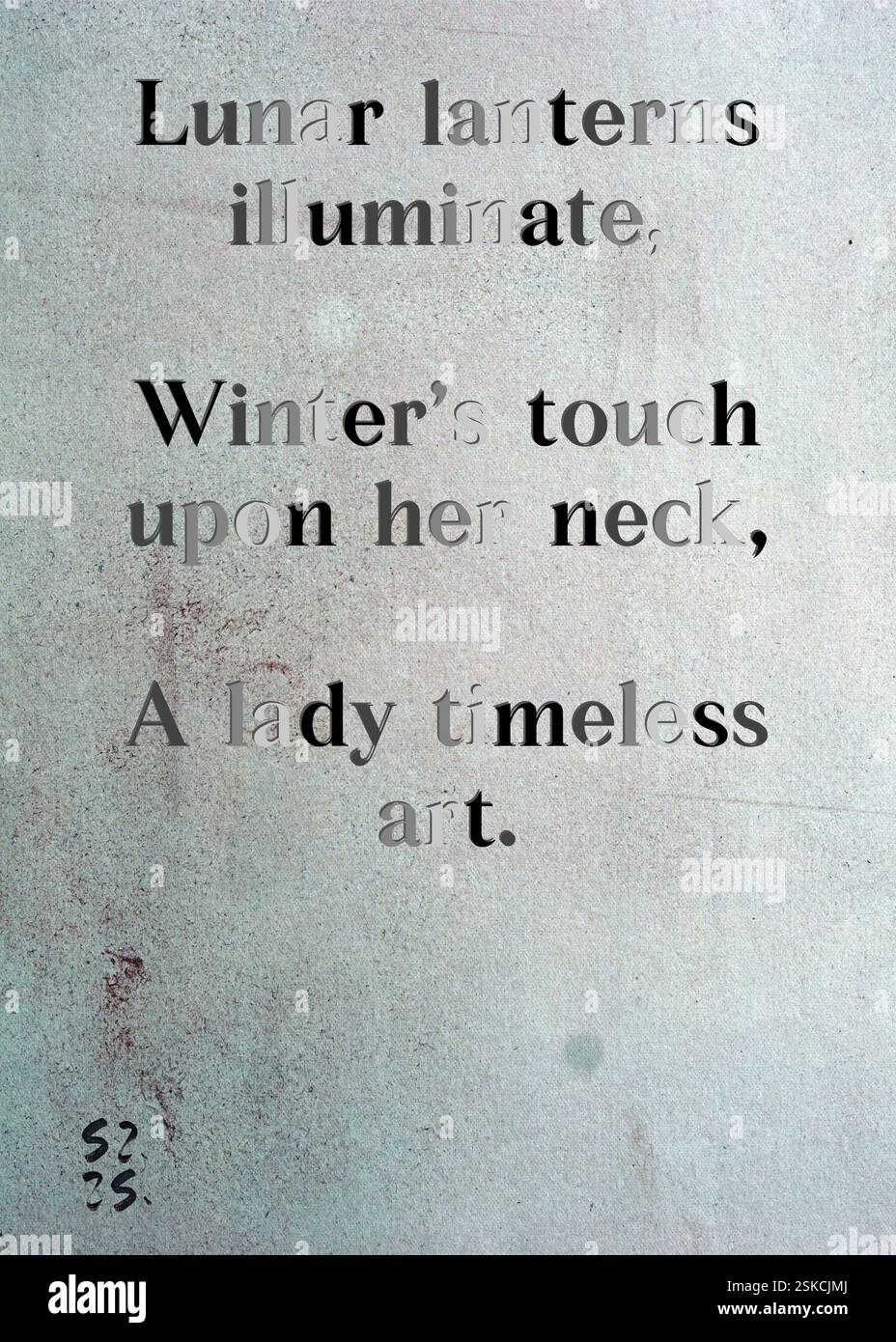 Touch Upon Lunar lanterns illuminate, Winter's touch upon her neck, A lady ...