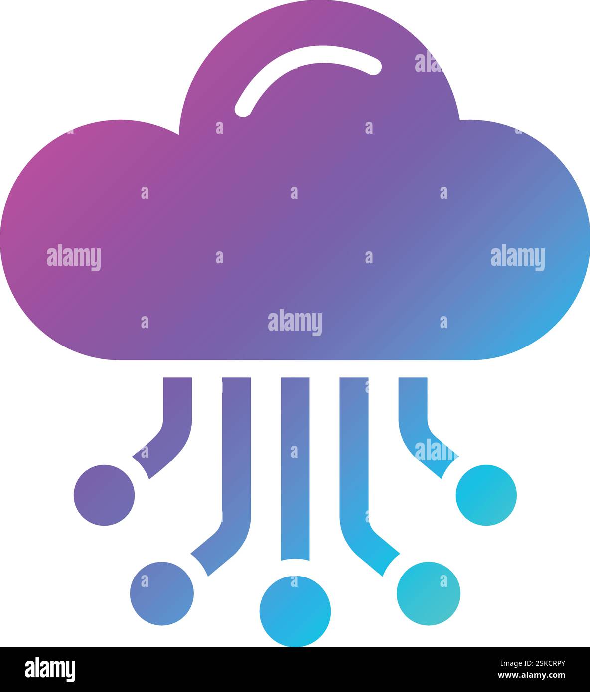 Cloud Hosting Vector Icon Design Illustration Stock Vector