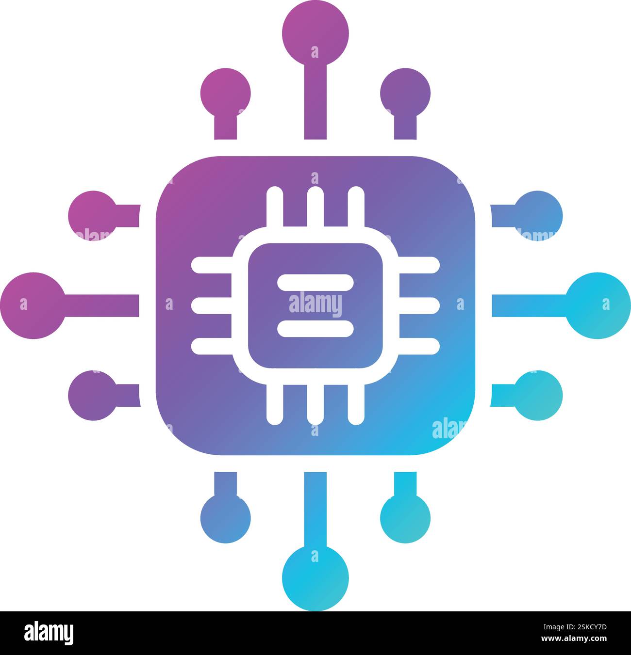 Microprocessor Vector Icon Design Illustration Stock Vector