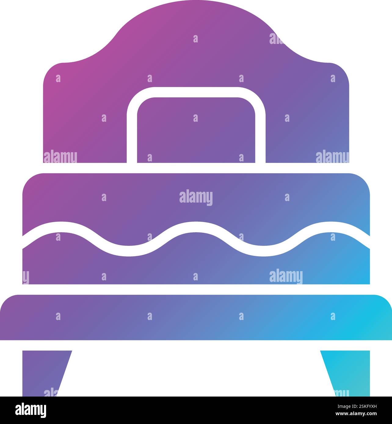 Single Bed Vector Icon Design Illustration Stock Vector