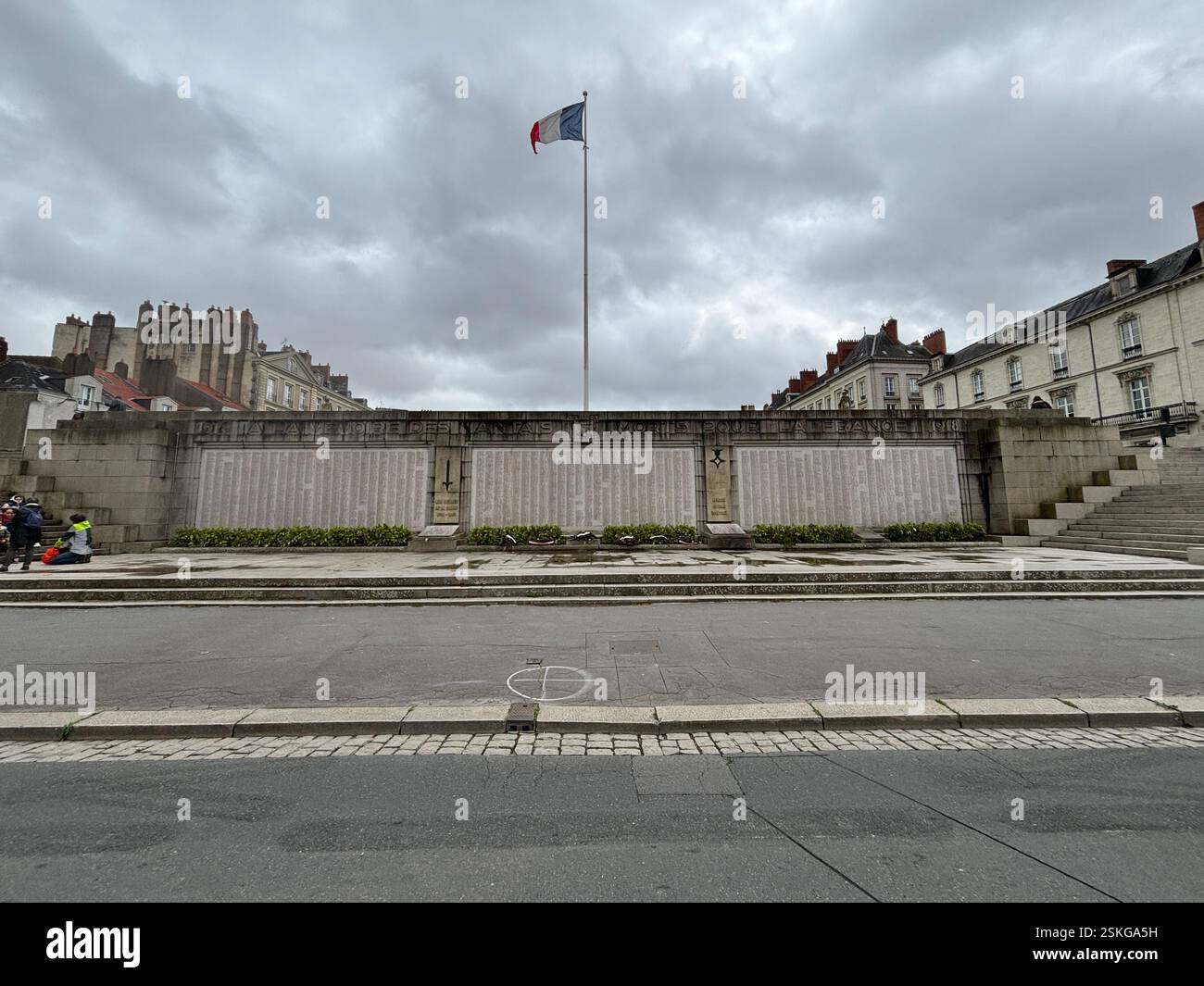 Monument aux Morts 14-18 de Nantes. War memorial to the First World War fallen of Nantes in France - Smartphone Captured Stock Image