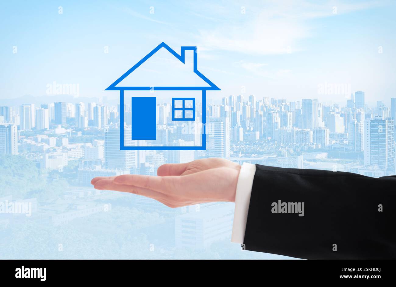 Illustration house on a hand Stock Photo