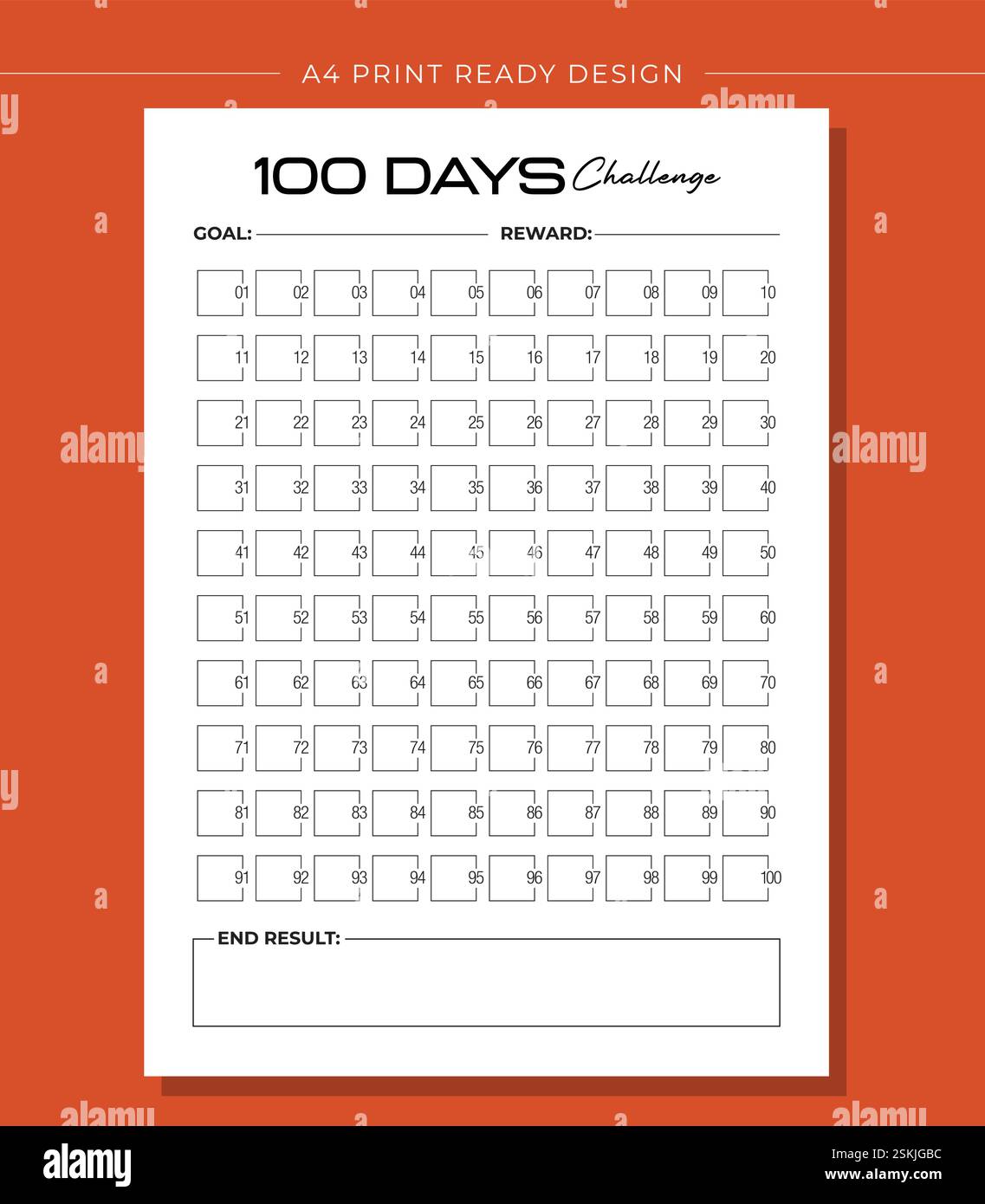 Printable KDP 100 Days Challenge Book Vector Design Template Stock ...