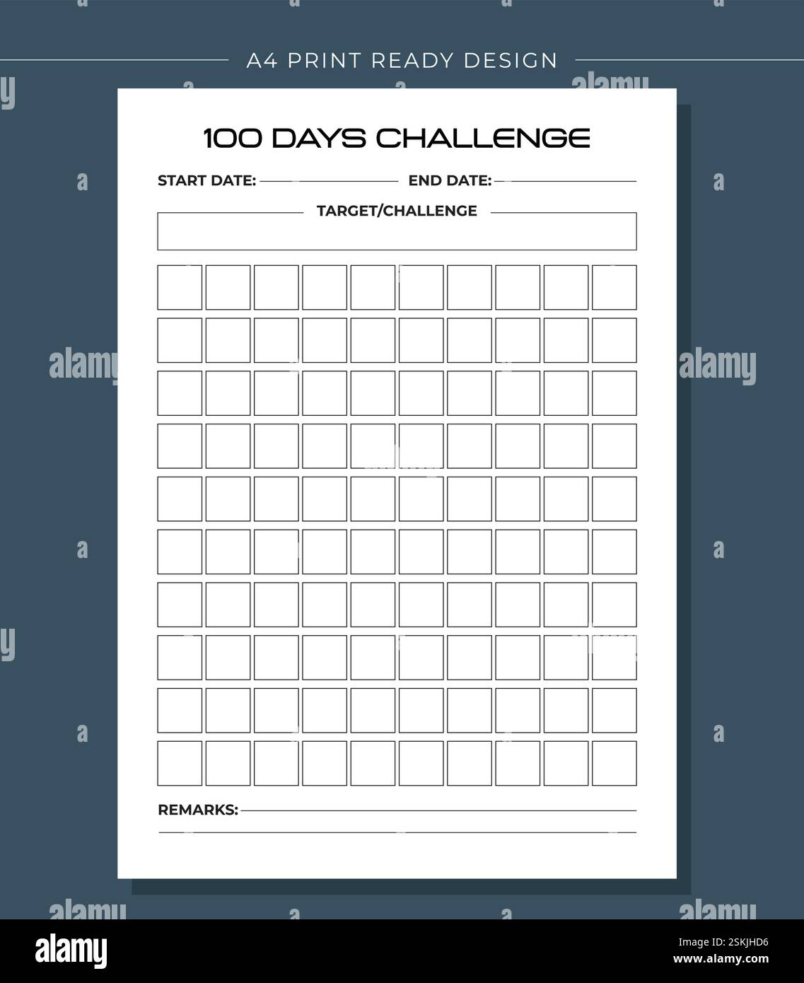 Printable KDP 100 Days Challenge Book Vector Design Template Stock ...