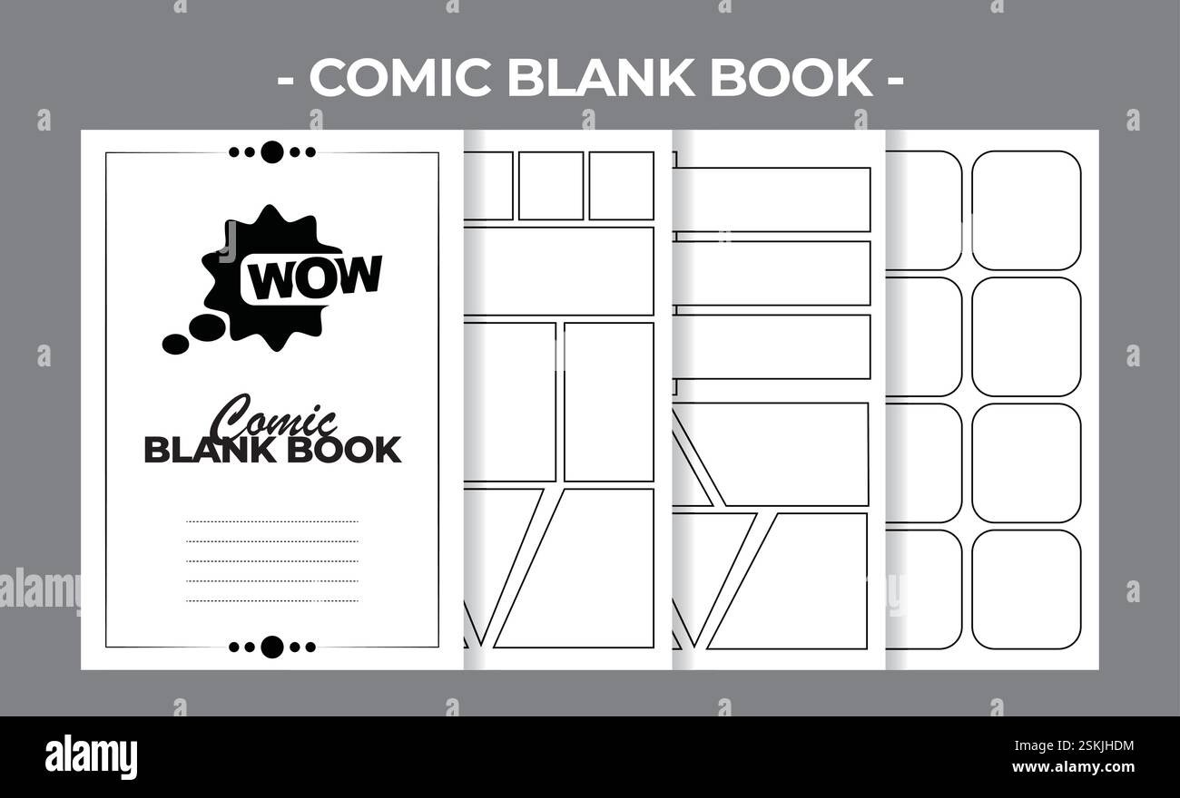 Printable KDP Comic Blank Book Vector Design Template Stock Vector ...