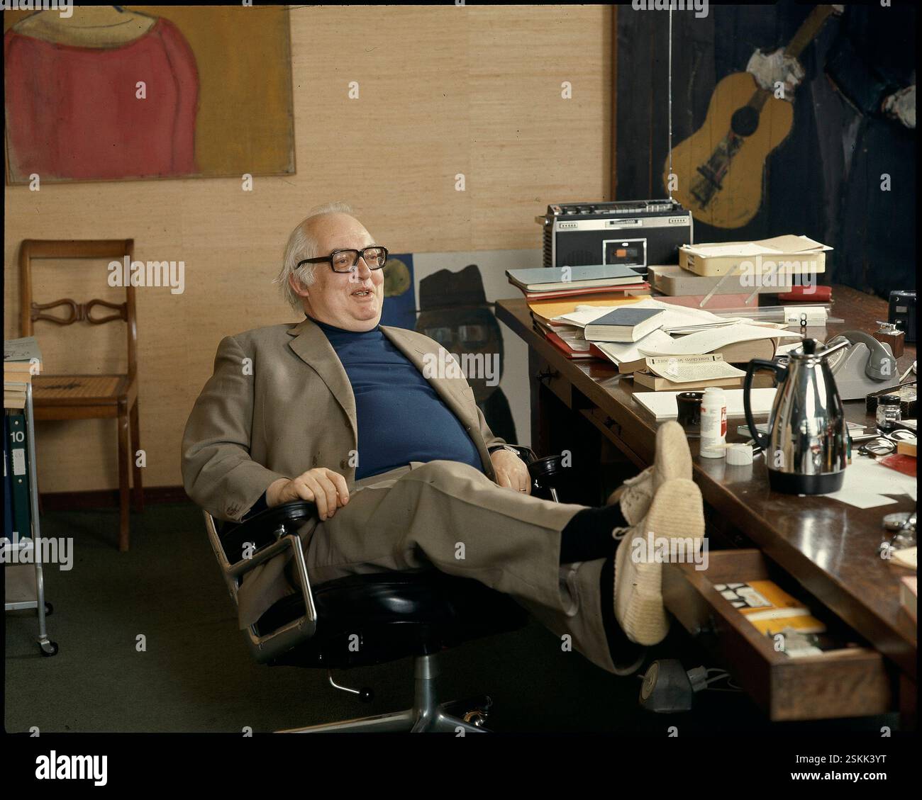 --- Friedrich Dürrenmatt im Interview, 1979#Friedrich Dürrenmatt in a interview, 1979 Stock Photo