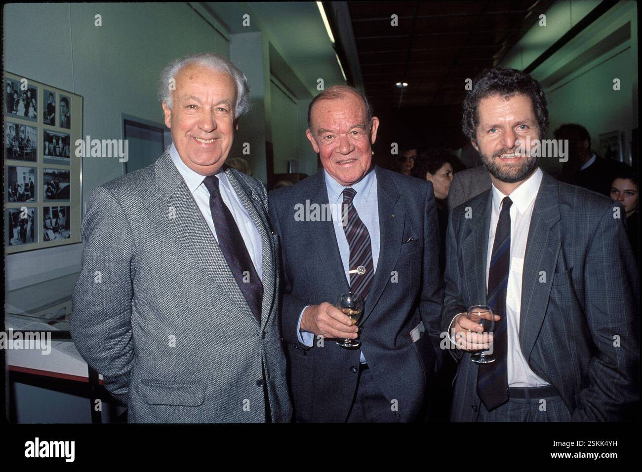 --- R. Amstad, R. Zahnd, P. Bonanomi, Golo Mann-Ausstellung 1992#R. Amstad, R. Zahnd, P. Bonanomi, Golo Mann exhibition 1992 Stock Photo