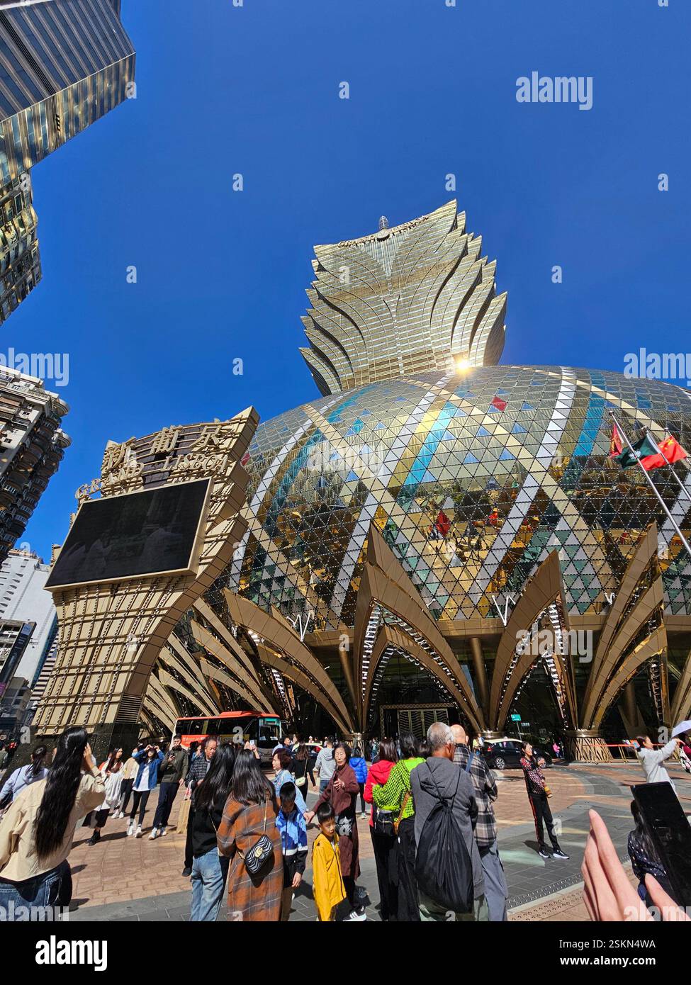 Macau - 18 November 2023 - Grand Lisboa - Smartphone Captured Stock Image