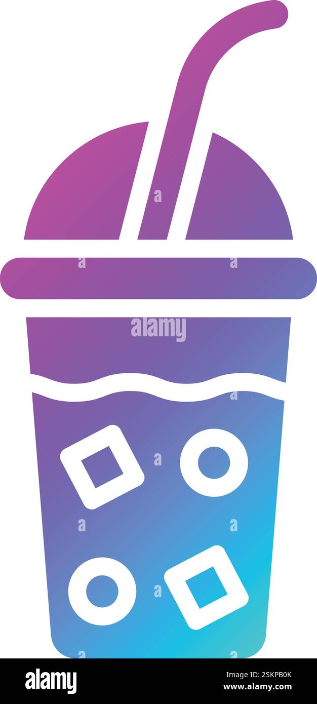 Iced Coffee Vector Icon Design Illustration Stock Vector